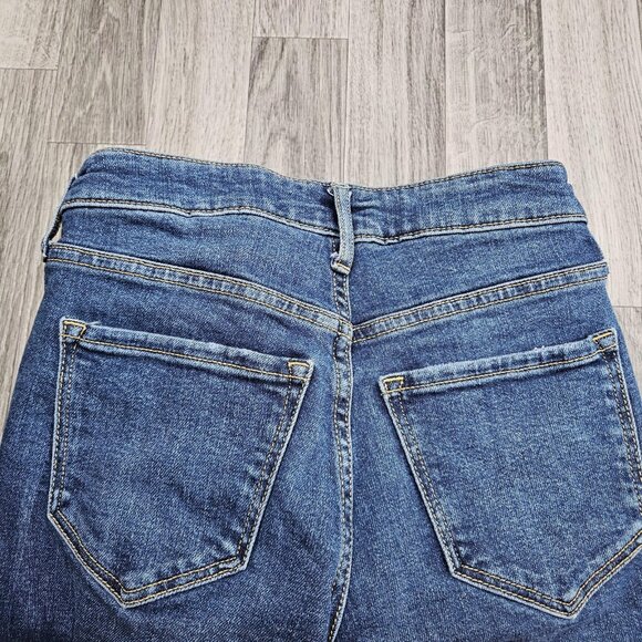 Old Navy Jeans Womens 0 Blue High Rise Rockstar Super Skinny Raw Hem Ankle Denim - Picture 3 of 12